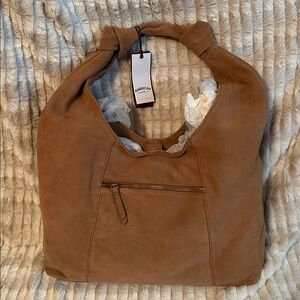 American Leather Hobo Bag in Tan Suede